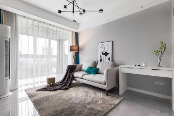 杭州半包装修定海东园66平米二室二厅小户型家装客厅