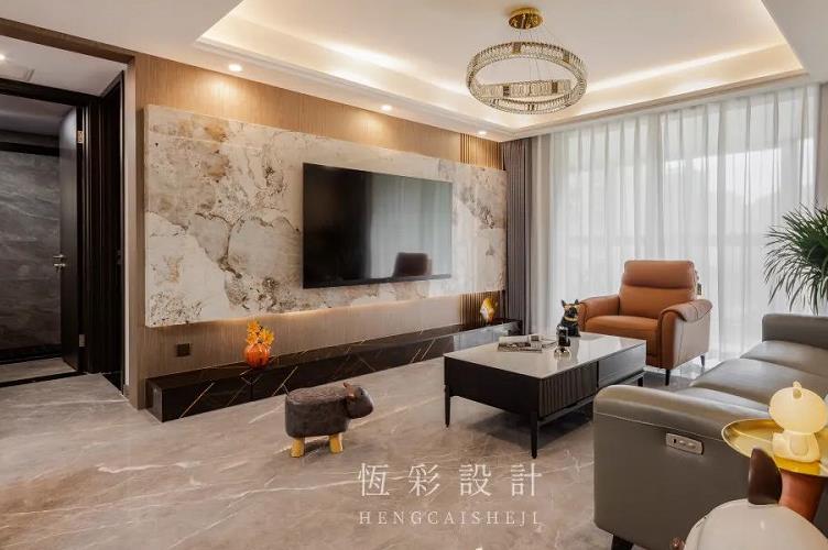 杭州家装客厅石材电视背景墙.jpg