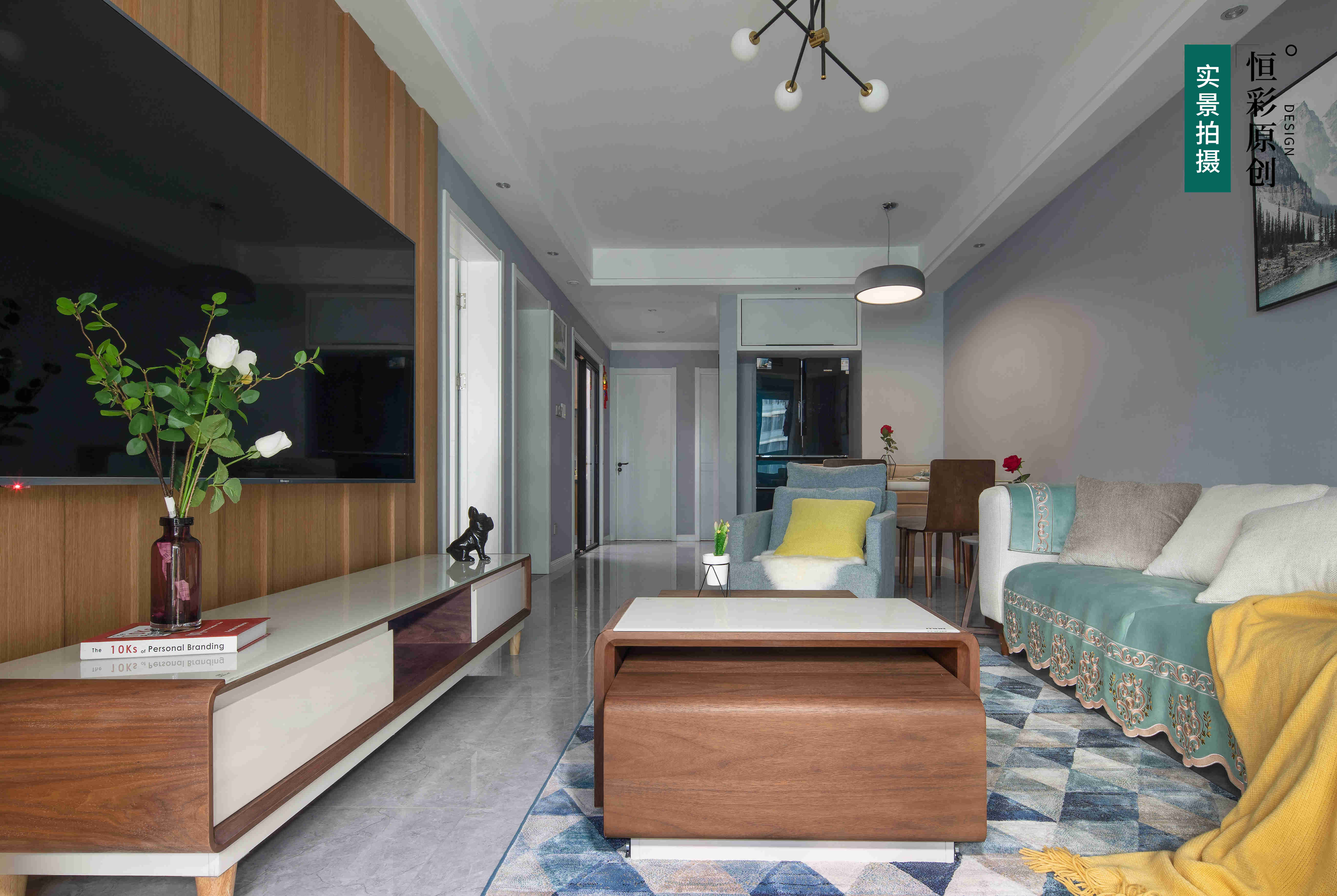 杭州学院府89方北欧风装修设计实拍案例-恒彩装饰官网